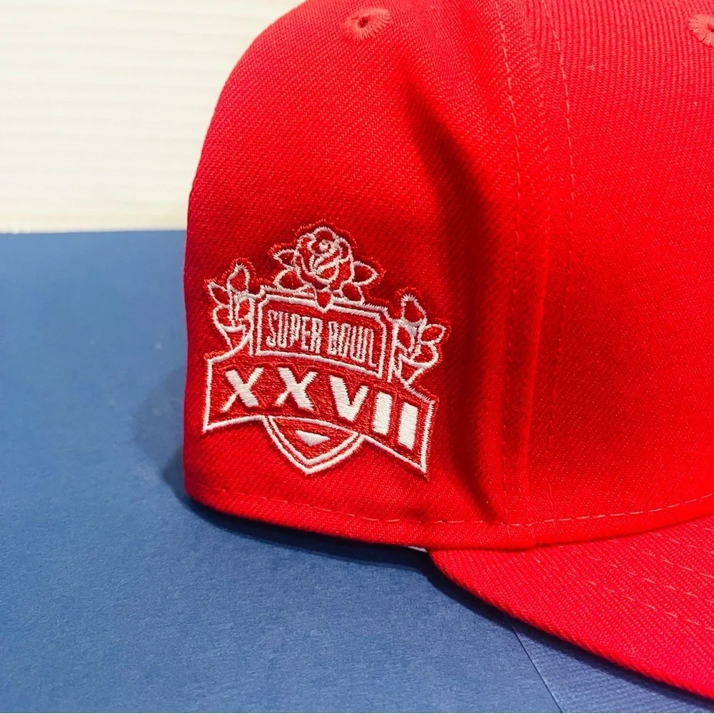 DALLAS COWBOYS 2024 NFL NEW ERA 59FIFTY SUPERBOWL XXVII FITTED HAT CAP RED 7 7/8